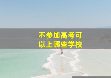 不参加高考可以上哪些学校