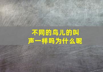 不同的鸟儿的叫声一样吗为什么呢