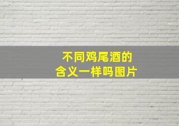 不同鸡尾酒的含义一样吗图片