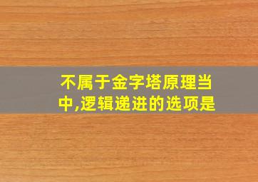 不属于金字塔原理当中,逻辑递进的选项是