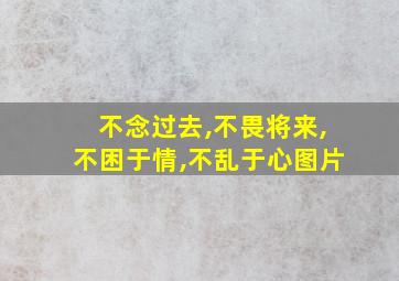 不念过去,不畏将来,不困于情,不乱于心图片