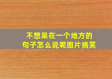 不想呆在一个地方的句子怎么说呢图片搞笑