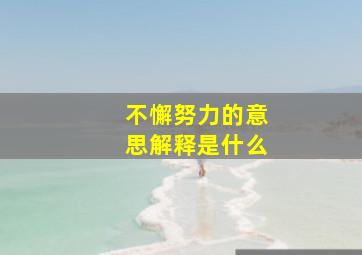 不懈努力的意思解释是什么