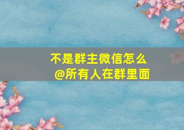 不是群主微信怎么@所有人在群里面