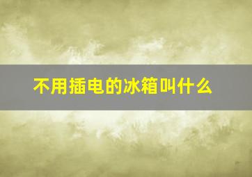 不用插电的冰箱叫什么