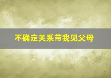 不确定关系带我见父母