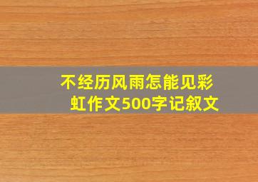 不经历风雨怎能见彩虹作文500字记叙文