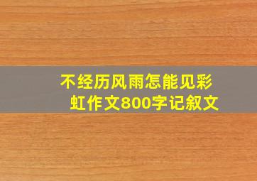 不经历风雨怎能见彩虹作文800字记叙文