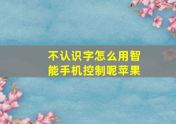 不认识字怎么用智能手机控制呢苹果