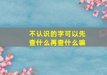 不认识的字可以先查什么再查什么嘛