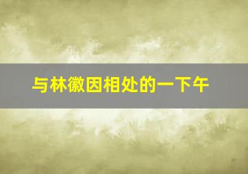 与林徽因相处的一下午