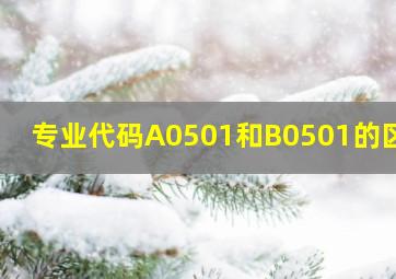 专业代码A0501和B0501的区别