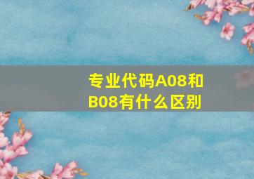 专业代码A08和B08有什么区别