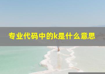 专业代码中的k是什么意思