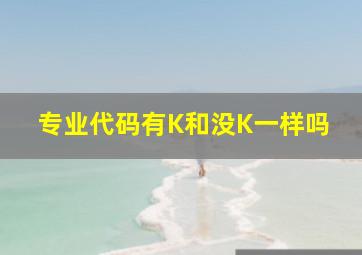 专业代码有K和没K一样吗