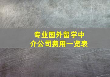 专业国外留学中介公司费用一览表