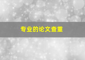 专业的论文查重