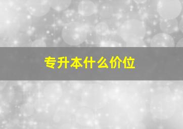 专升本什么价位