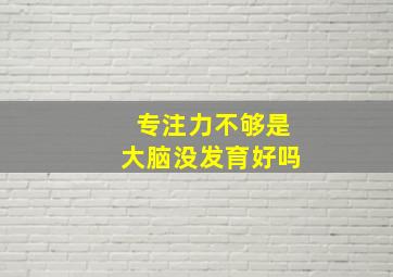 专注力不够是大脑没发育好吗