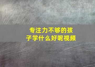 专注力不够的孩子学什么好呢视频