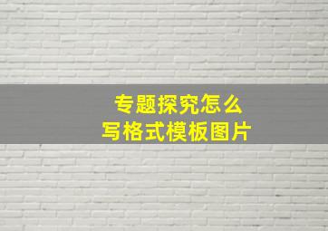 专题探究怎么写格式模板图片