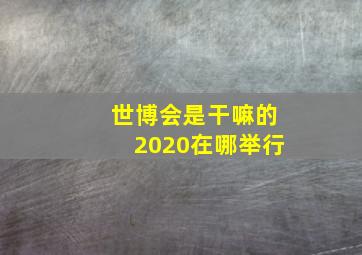 世博会是干嘛的2020在哪举行