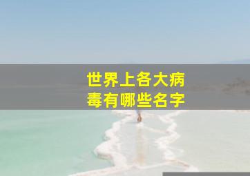 世界上各大病毒有哪些名字