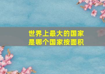 世界上最大的国家是哪个国家按面积