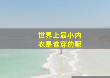 世界上最小内衣是谁穿的呢