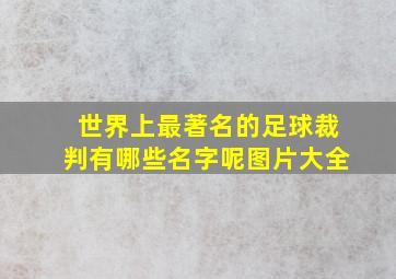 世界上最著名的足球裁判有哪些名字呢图片大全