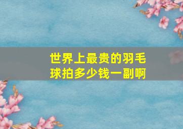 世界上最贵的羽毛球拍多少钱一副啊