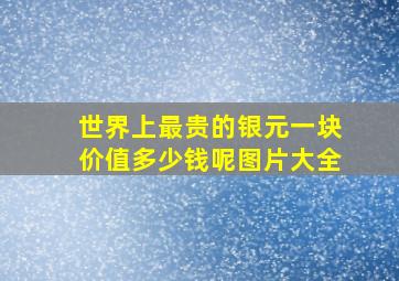 世界上最贵的银元一块价值多少钱呢图片大全