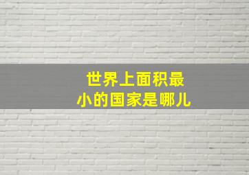 世界上面积最小的国家是哪儿