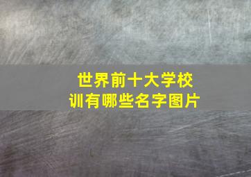 世界前十大学校训有哪些名字图片