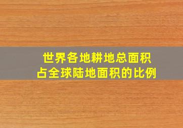 世界各地耕地总面积占全球陆地面积的比例