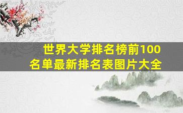 世界大学排名榜前100名单最新排名表图片大全