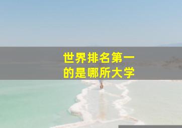 世界排名第一的是哪所大学