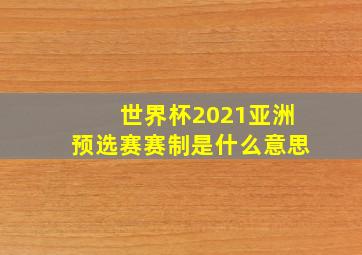 世界杯2021亚洲预选赛赛制是什么意思