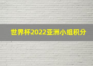 世界杯2022亚洲小组积分