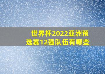 世界杯2022亚洲预选赛12强队伍有哪些