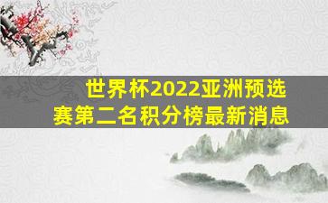 世界杯2022亚洲预选赛第二名积分榜最新消息