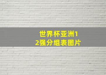 世界杯亚洲12强分组表图片