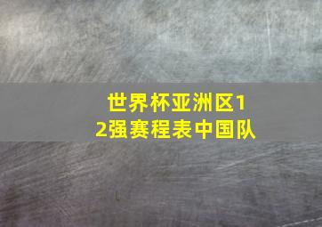 世界杯亚洲区12强赛程表中国队