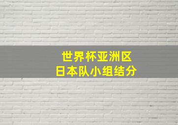 世界杯亚洲区日本队小组结分