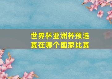 世界杯亚洲杯预选赛在哪个国家比赛