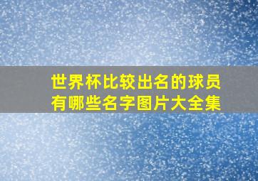 世界杯比较出名的球员有哪些名字图片大全集