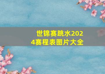 世锦赛跳水2024赛程表图片大全