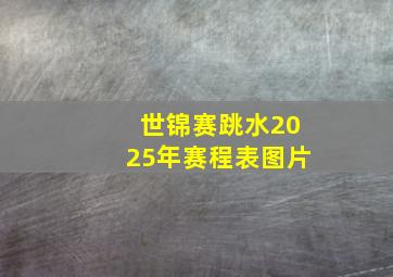 世锦赛跳水2025年赛程表图片