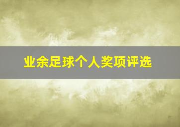 业余足球个人奖项评选