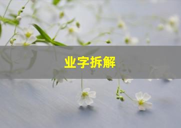 业字拆解